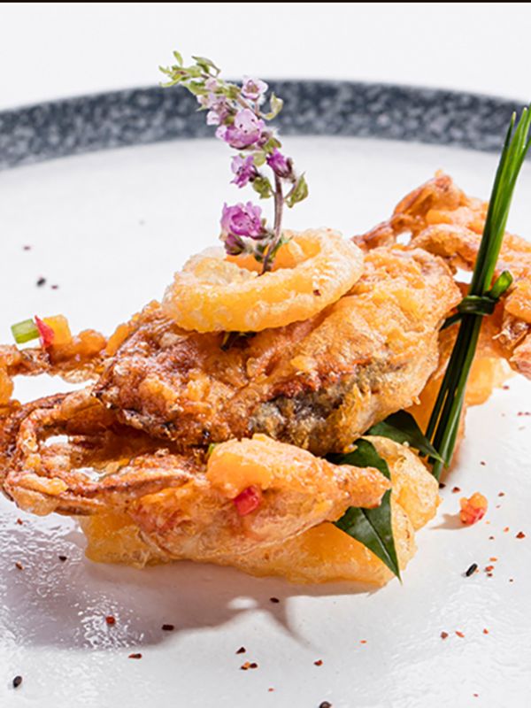 Soft Shell Crab, Pumpkin, Salted Egg Yolk, Stir-fried