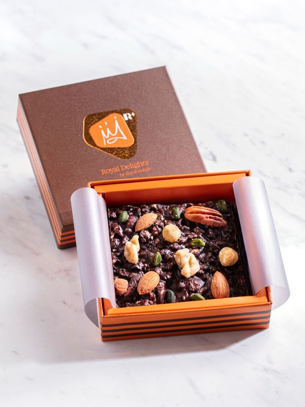 Mixed Nuts and Crispy Rice Dark Chocolate Block